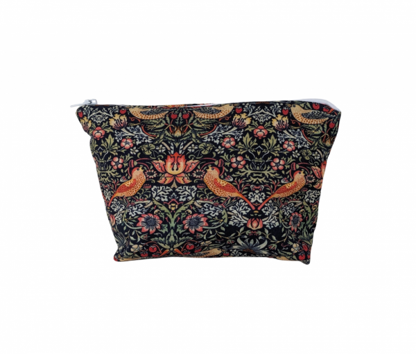 Make Up Bag in William Morris Strawberry Thief Navy Blue